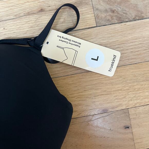 NEW TrueKind Women's L Supportive Comfort Wireless Shaping Bra Black T Shirt - Picture 3 of 8